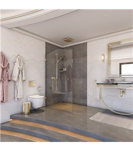 Walk In Dusche Royal 12-Gold-Klarglas