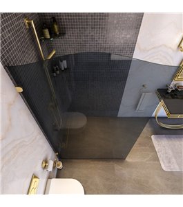 Walk In Dusche Royal 12-Gold-Grauglas