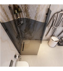 Walk In Dusche Regal 14-Schwarz-Grauglas