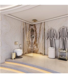 Walk In Dusche Royal 14-Gold-Klarglas