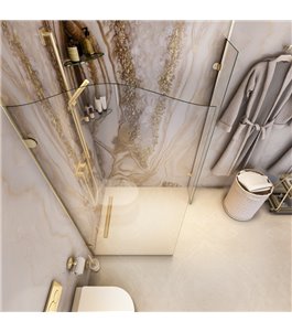 Walk In Dusche Royal 14-Gold-Klarglas