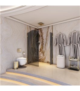 Walk In Dusche Royal 14-Gold-Grauglas