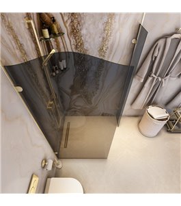 Walk In Dusche Royal 14-Gold-Grauglas